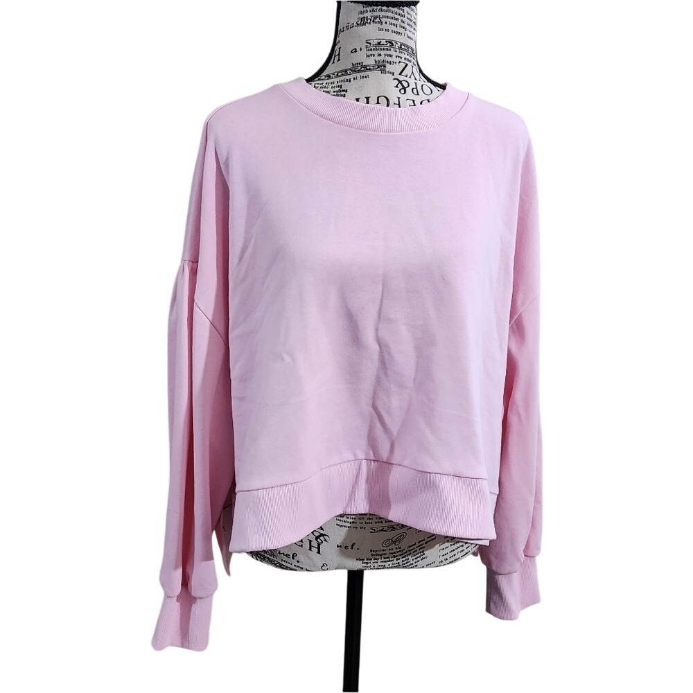 Cabana pink statement balloon sleeve SOFT sweatshirt size XL